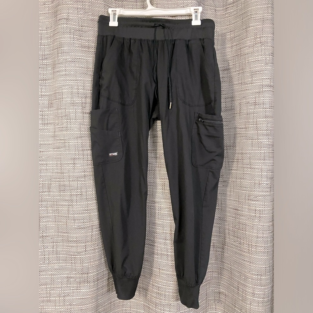 Four Grey’s Anatomy black jogger scrub pants